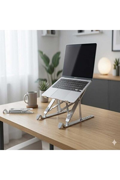 uHeL Katlanabilir Ergonomik Laptop Standı-Ayarlanabilir Metal Notebook Tutucu