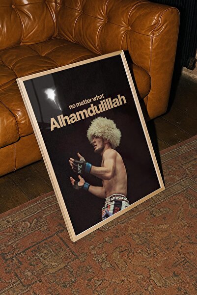 TabloRosa Ahşap Çerçeveli Modern Dekoratif Poster Tablo – Khabib | Motivasyon...