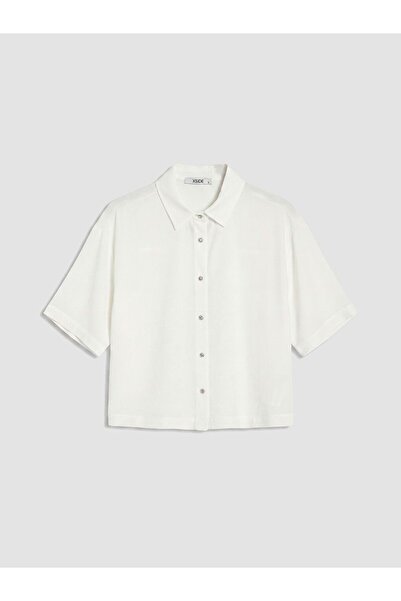 LC Waikiki Xside Linen Blend Crop Women's Shirt