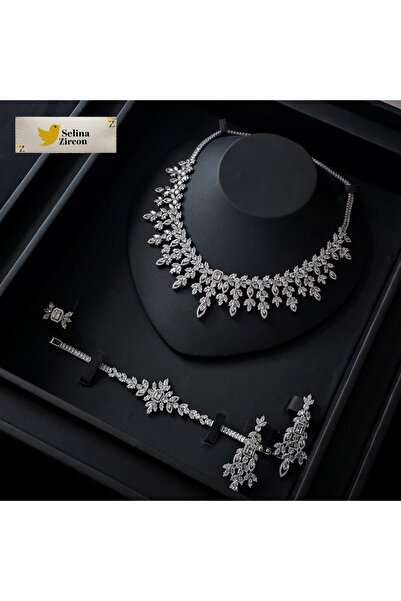 jewelrystore High-End Zircon Accessories Set with Box