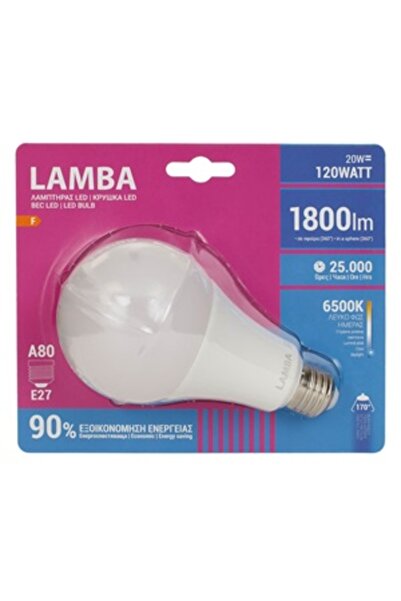 Zumzeria LED Bulb E27 20W (A80) - Cool White