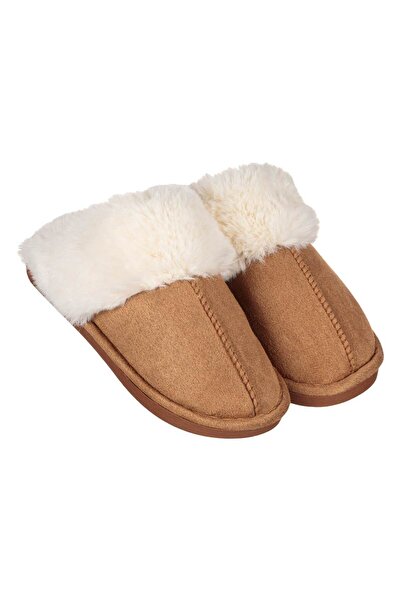 Zumzeria Ecru Faux Fur Slippers for Women