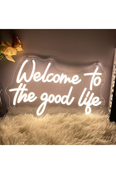 Slasa Welcome To The Good Life LED Neon Sign 38x40 cm with 6 mm Acrylic Base ...