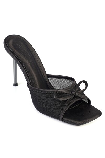 Capone Outfitters Veronike High Metal Heeled Mesh Bowknot Stylish Women's Sli...