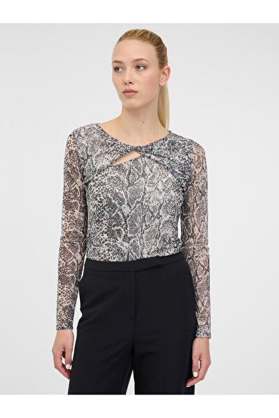 ORSAY Black women's patterned long-sleeve T-shirt