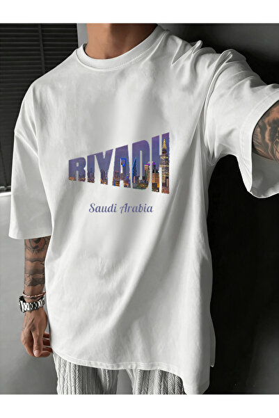 SAUDI Men and Women's 100% Cotton T-Shirt - Oversized Crew Neck Short Sleeve ...