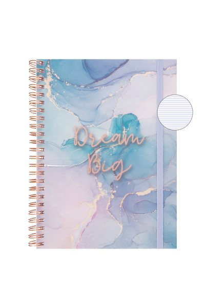 Zumzeria A5 Dictation Notebook Purple Marble Cover Spiral & 2 Subjects - 80 P...