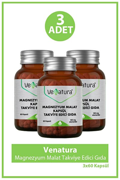 VeNatura Magnezyum Malat Takviye Edici Gıda 60 Kapsül 3 Adet