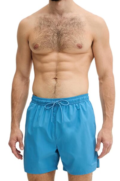 Calvin Klein Men's Blue Medium Length Lace-Up Closed Waist Swim Shorts Lv00N6...
