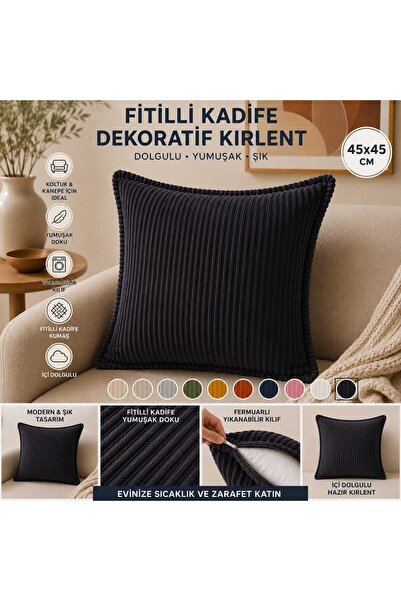 COLORMİX 45x45 Dekorativni jastuk od samta sa punjenjem, sa patentnim zatvara...