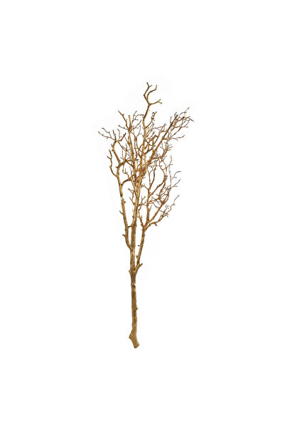 Zumzeria Ramură decorativă de Crăciun cu tulpină lungă aurie de 117cm