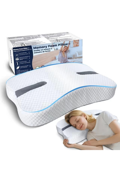 SAHEYER Anti-Snoring Memory Foam Pillow – Ideal for Side Sleepers – Grey