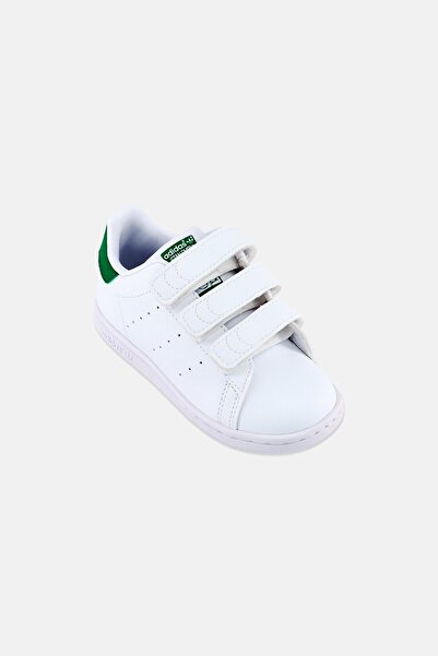 adidas Toddlers Boy Stan Smith CF Velcro Closure Outdoor Shoes, White