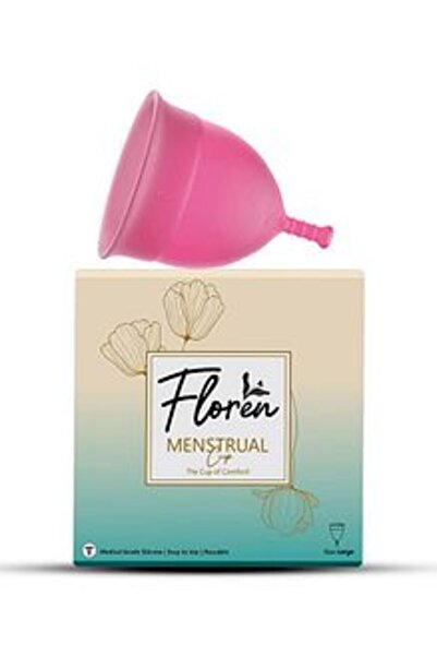Floren Reusable Menstrual Cup with Pouch, Medical Grade Silicone, FDA Approve...