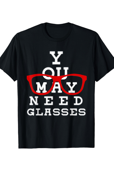 yiou trendy clothing تي شيرت رجالي ممتع بنمط مخطط العين بعبارة "قد تحتاج إلى ...