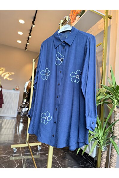 Gizem Karademir Boutique Çiçek Detaylı Tunik Gömlek