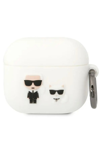 Karl Lagerfeld KLACA3SILKCW Apple AirPods 3 albi din silicon Karl & Choupette