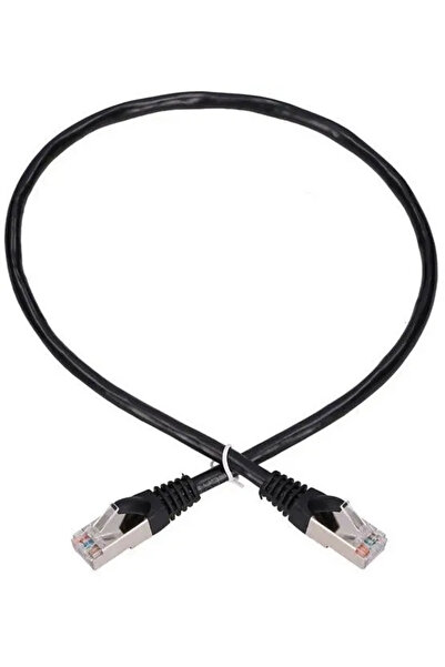 Extralink Cablu patch LAN CAT.5E FTP 0,5m ecranat cupru pur negru