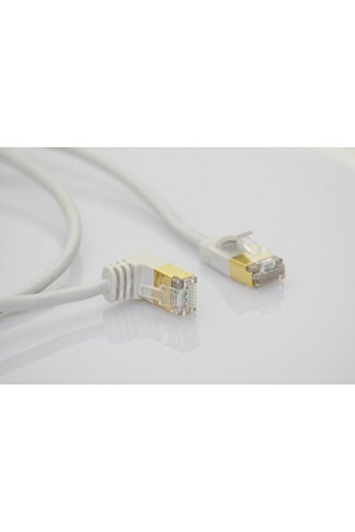 Wantec Cablu patch Cat.7 RohCable cotit (90° în sus) SSTP gri 1.0m (7573)