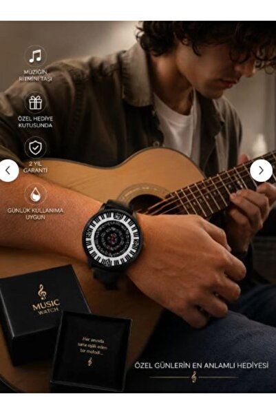 HER ŞEY NOTA www.herseynota.com Piano Note Music Melody Black Wrist Watch Wom...