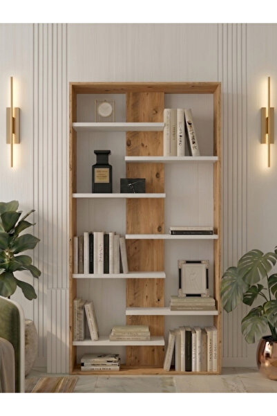Free Home Premium MDF Ürün Nova Modern Asimetrik Kitaplık 171x85 cm