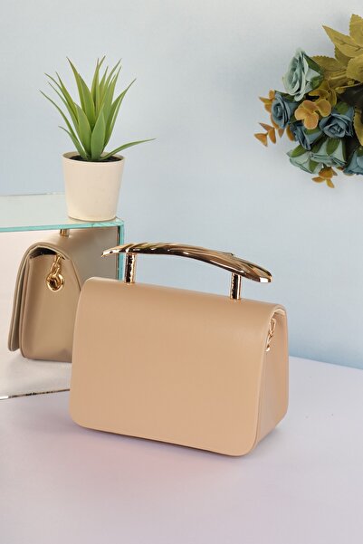 weem bag Елизара EB0268 |   Матова чанта с дръжка от ламарина с листовиден мотив