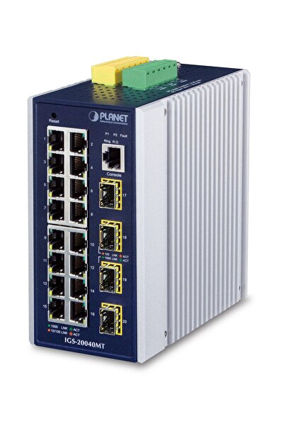 Generic Brand Switch Ethernet industrial IP30, complet gestionat, cu 16 portu...