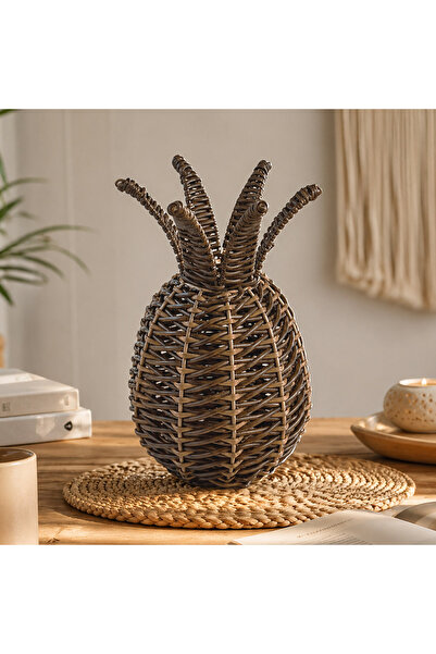 Zumzeria Ananas decorativ împletit maro
