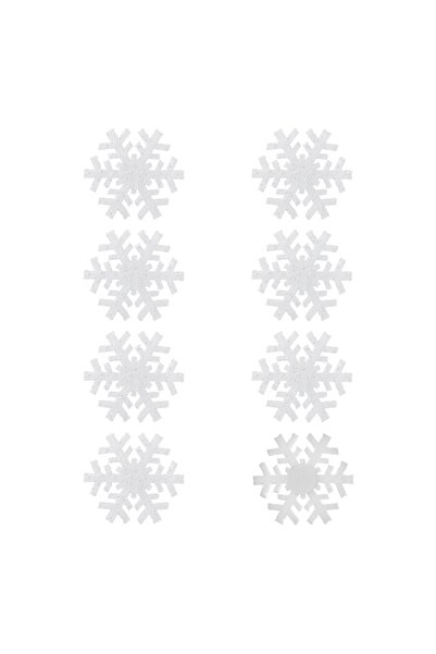 Zumzeria Fulgi de zăpadă decorativi de Crăciun din pâslă, 3cm - 8 bucăți