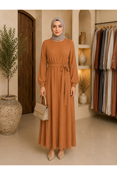 MK MODA BAŞAK Bubble Belted Dress