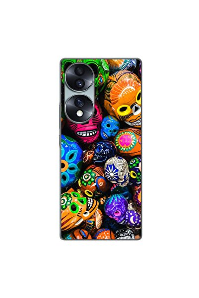 OEM Husa compatibila cu Honor 70 Silicon Gel Tpu Model Halloween Cranii Colorate