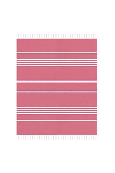 Zumzeria Prosop de hamam din bumbac fuchsia cu dungi albe pentru plajă 160x90cm