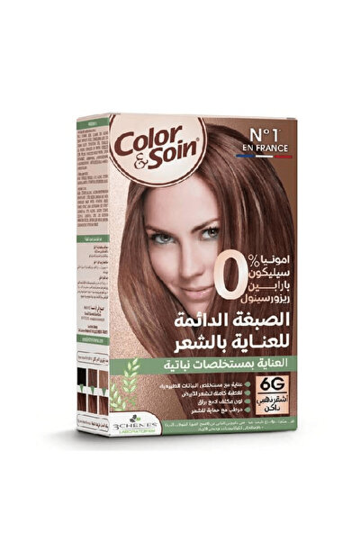 Color Soin كلر & سوا صبغه شعر كيت 135 مل بدون امونيا 6g v2 اشقر ذهبي غامق