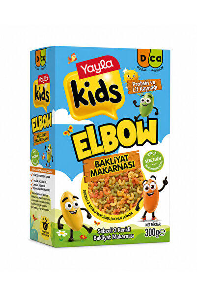 Yayla 🔥 Kids Elbow Bakliyat Makarnası 300 gr | Çocuklara Özel Sebzeli ve Pro...