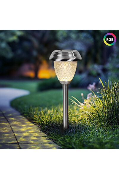 Zumzeria Silver Solar Stick Lamp with RGBW Light 40cm