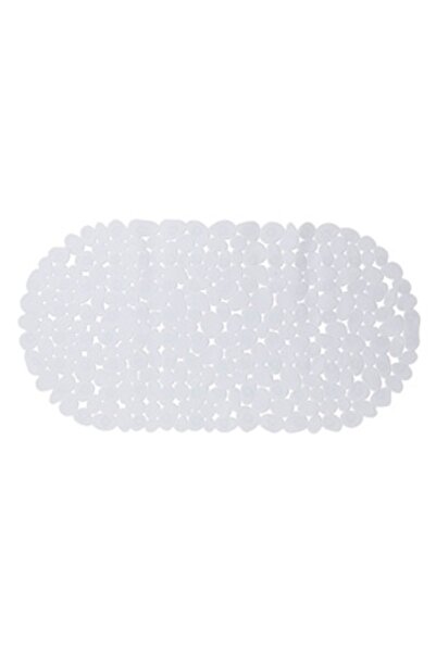 Zumzeria White Stone Anti-Slip Bathroom Mat 68x35cm