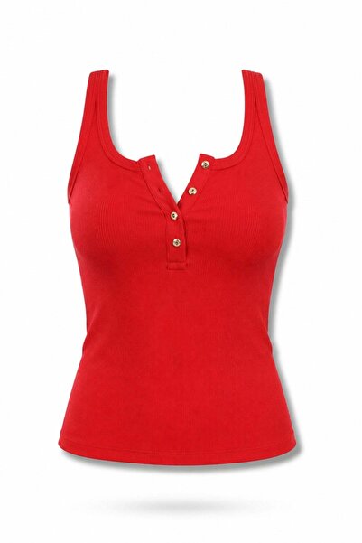 5in1Canpolat Red Buttoned Undershirt 17655