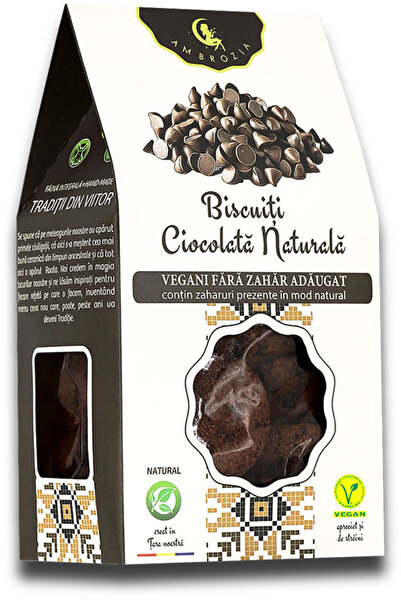 Ambrozia Biscuiți Vegani Ciocolată Naturală - 130g -