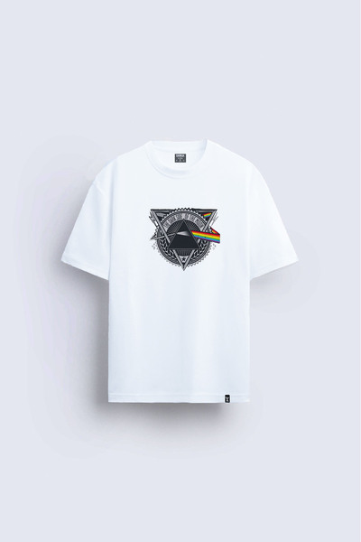 AYDESİGN Pink Floyd Printed Crew Neck White T-Shirt T-Shirt