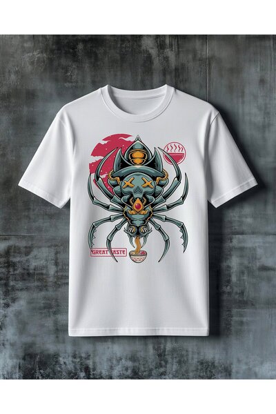 COMVİCHO Great Taste Samurai Octopus Printed Oversize T-Shirt
