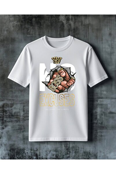COMVİCHO Excuses Kral Taci Printed Oversize T-Shirt