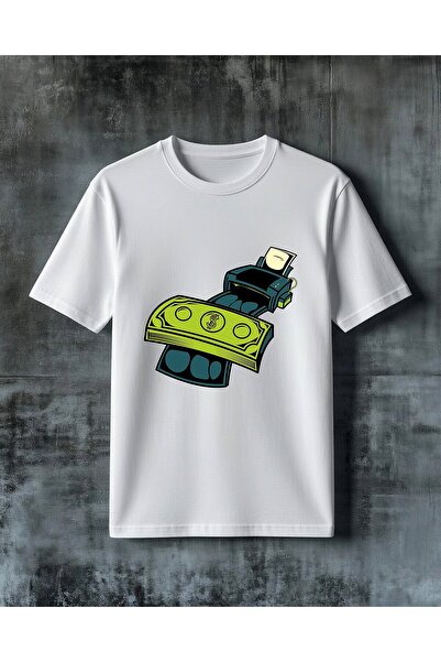 COMVİCHO Para Yazici Printed Oversize T-Shirt