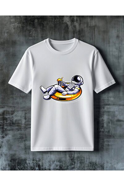 COMVİCHO Astronaut Space Relaxation Printed Oversize T-Shirt