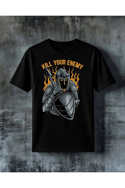 COMVİCHO Kill Enemy Savas Printed Oversize T-Shirt