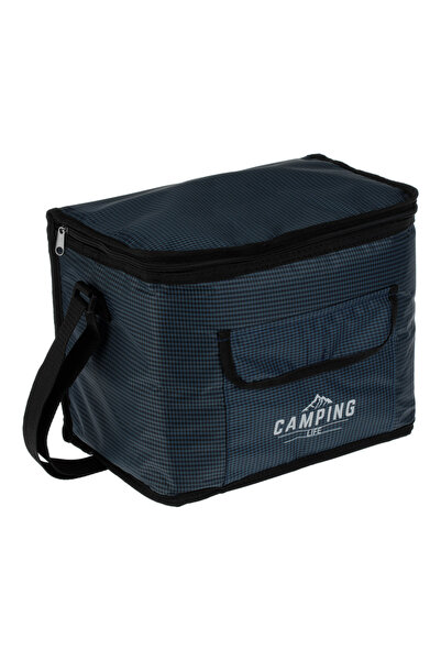 Zumzeria Blue Checkered Insulated Bag with Zipper 31x20x24cm - 14lt
