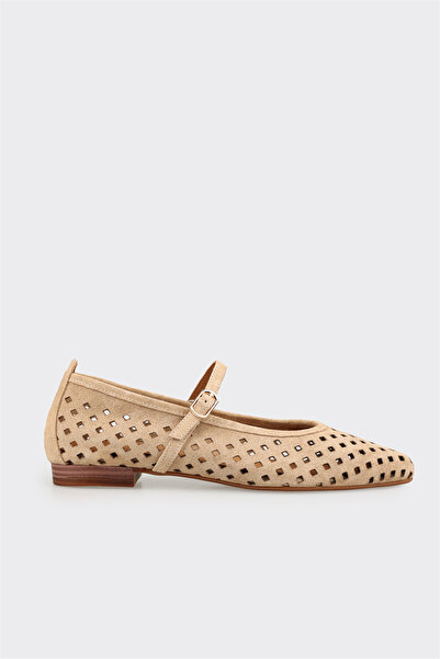 Elle Shoes Bej Deri Kadın Günlük Ayakkabı