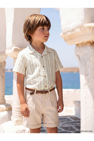 LC Waikiki Nevavm Striped Boy's Shirt with Difference