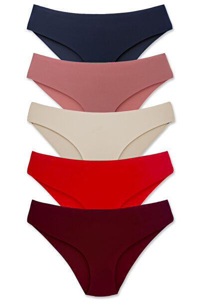 HNX Laser Cut Seamless Look Non-Marking Flexible Interlock Women's Panties 5-...