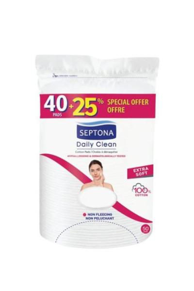 Septona Dischete demachiante ovale Daily Clean, Bumbac, 40 bucati