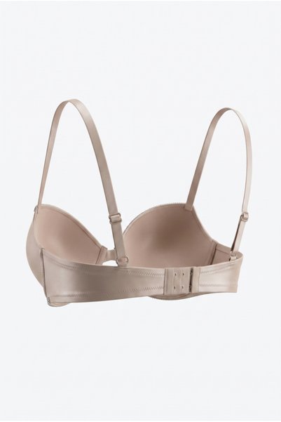 Wakabayashi Luna Crystal Bra |   Skin Color Stone Striped Push up Bra